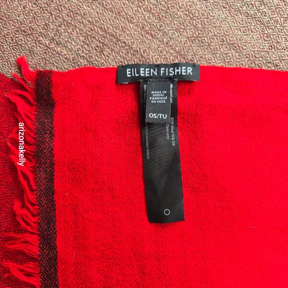 Eileen Fisher Wool & SIlk Lightweight Scarf Red, Burgundy, Purple - Picture 3 of 12